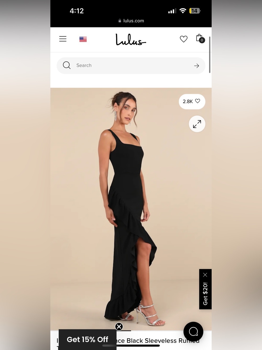 Lulu's black sleeveless ruffled tulip maxi dress